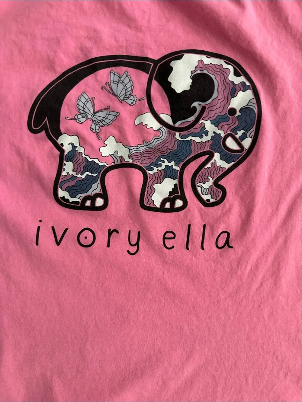 ivory ella Pink Short Sleeve Tee with Embroidered Elephant Pocket - Picture 4 of 5
